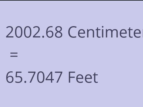 2002.68 CM TO FEET