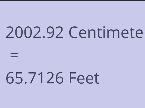 2002.92 CM TO FEET