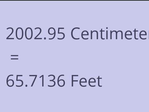 2002.95 CM TO FEET