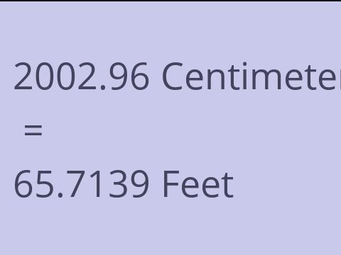 2002.96 CM TO FEET
