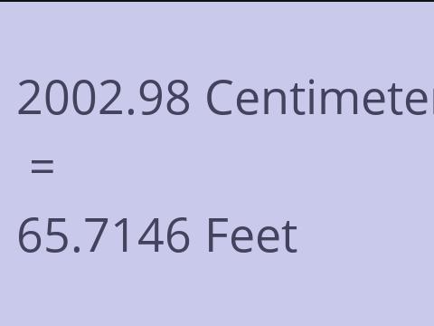 2002.98 CM TO FEET