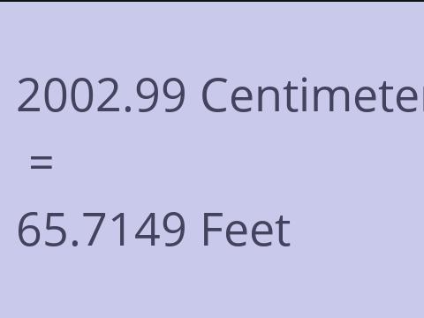 2002.99 CM TO FEET