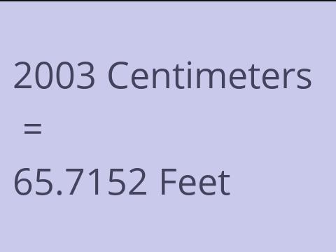 2003 CM TO FEET