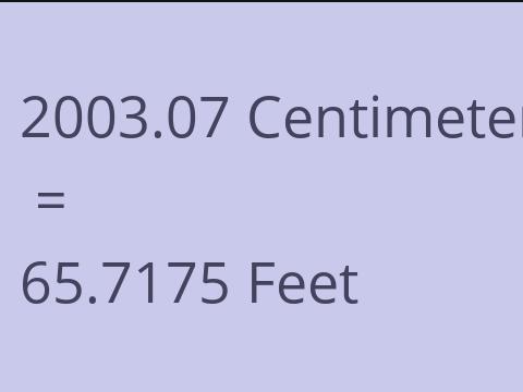 2003.07 CM TO FEET