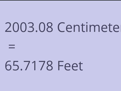 2003.08 CM TO FEET