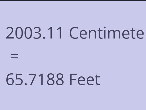 2003.11 CM TO FEET