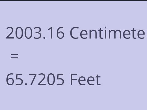 2003.16 CM TO FEET