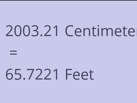 2003.21 CM TO FEET