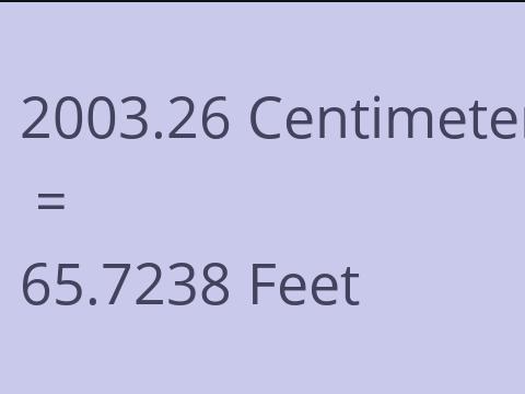 2003.26 CM TO FEET