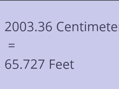 2003.36 CM TO FEET