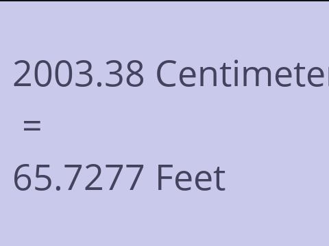 2003.38 CM TO FEET