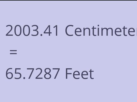 2003.41 CM TO FEET