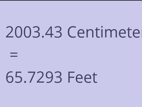 2003.43 CM TO FEET