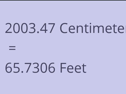 2003.47 CM TO FEET