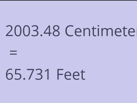 2003.48 CM TO FEET
