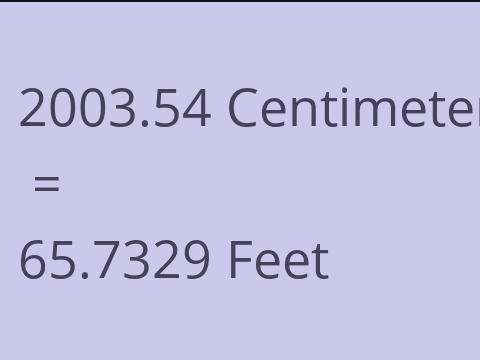 2003.54 CM TO FEET