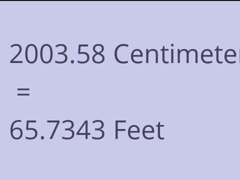 2003.58 CM TO FEET