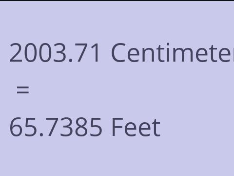 2003.71 CM TO FEET