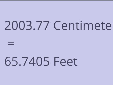 2003.77 CM TO FEET