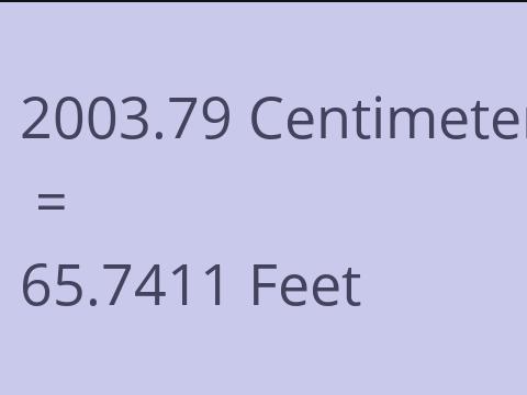 2003.79 CM TO FEET