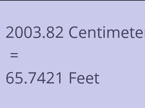 2003.82 CM TO FEET