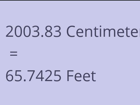 2003.83 CM TO FEET