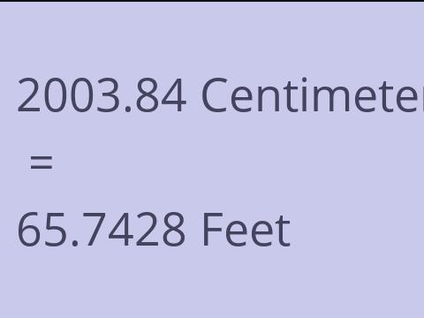 2003.84 CM TO FEET