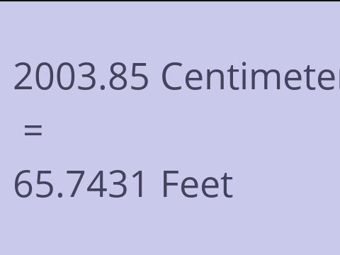 2003.85 CM TO FEET