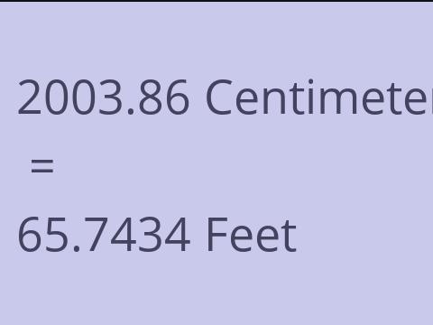 2003.86 CM TO FEET