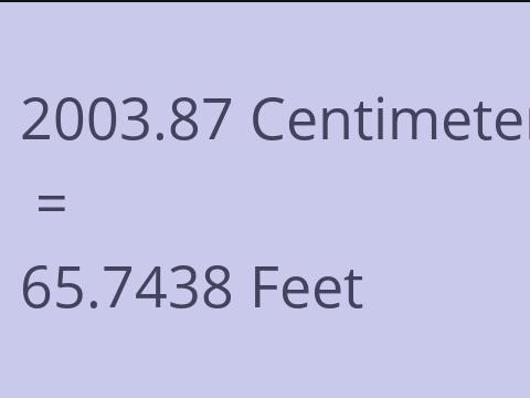 2003.87 CM TO FEET