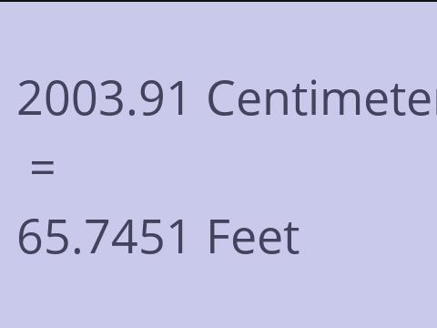 2003.91 CM TO FEET