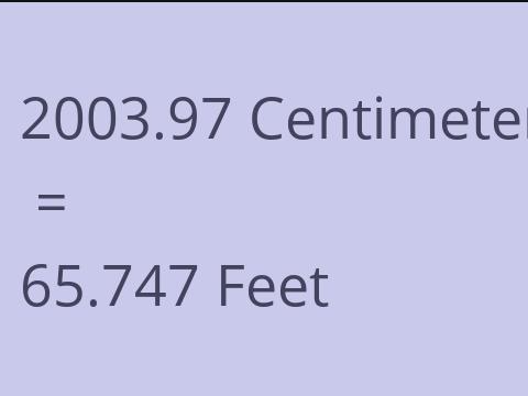 2003.97 CM TO FEET