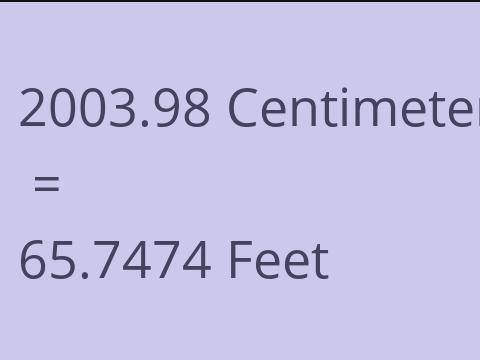 2003.98 CM TO FEET