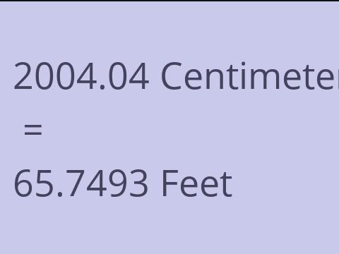 2004.04 CM TO FEET