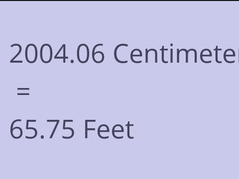2004.06 CM TO FEET