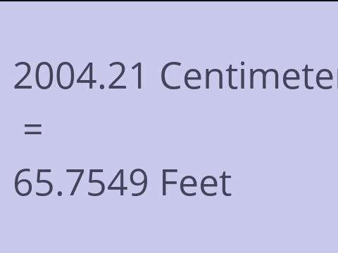 2004.21 CM TO FEET