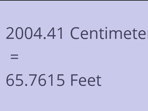 2004.41 CM TO FEET