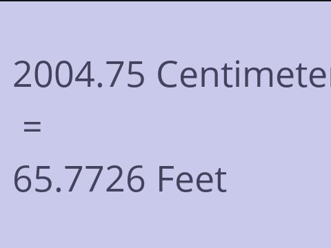 2004.75 CM TO FEET