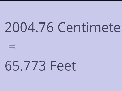 2004.76 CM TO FEET