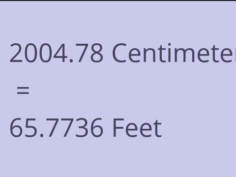 2004.78 CM TO FEET