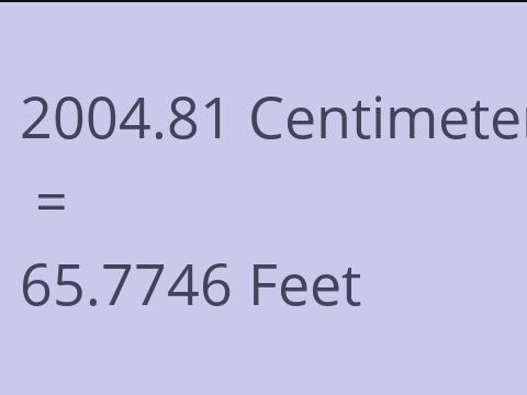 2004.81 CM TO FEET