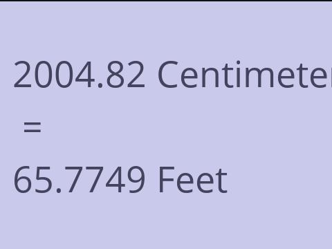 2004.82 CM TO FEET