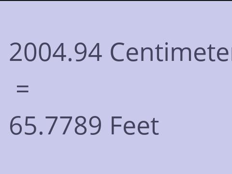 2004.94 CM TO FEET