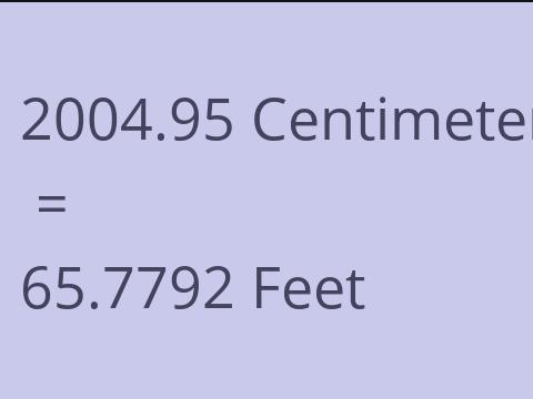 2004.95 CM TO FEET