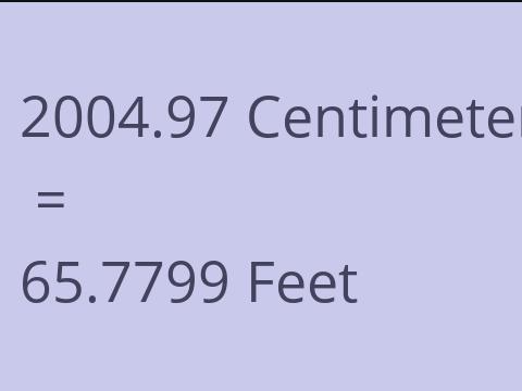 2004.97 CM TO FEET