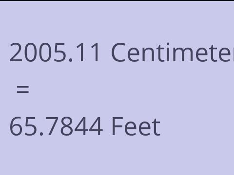 2005.11 CM TO FEET