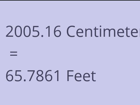2005.16 CM TO FEET