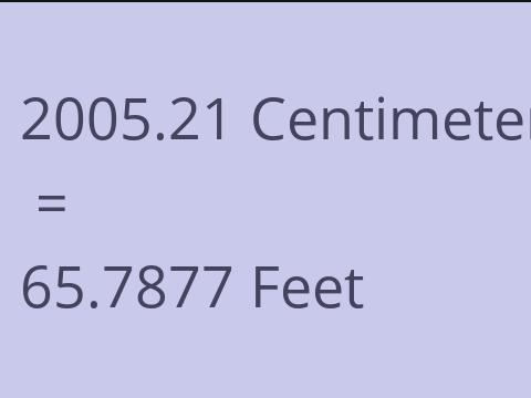 2005.21 CM TO FEET