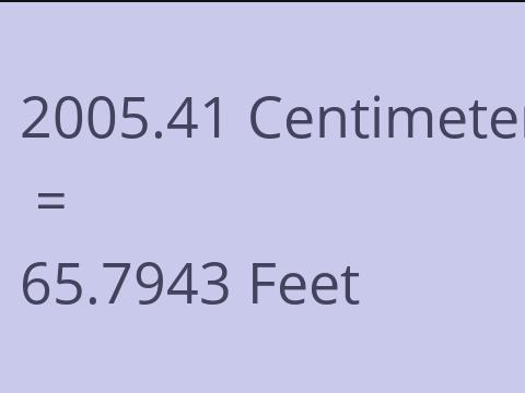 2005.41 CM TO FEET