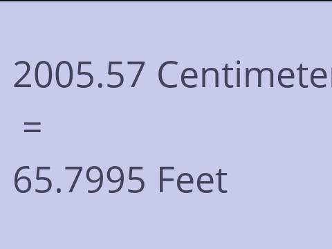 2005.57 CM TO FEET